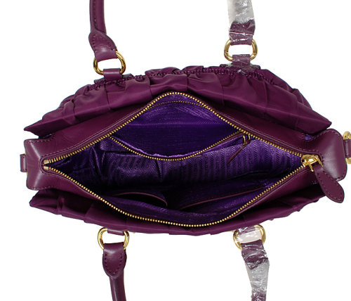2014 Replica Designer Gaufre Nylon Fabric Tote Bag BN1336 purple
